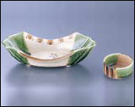 織部舟型　刺身皿・千代口